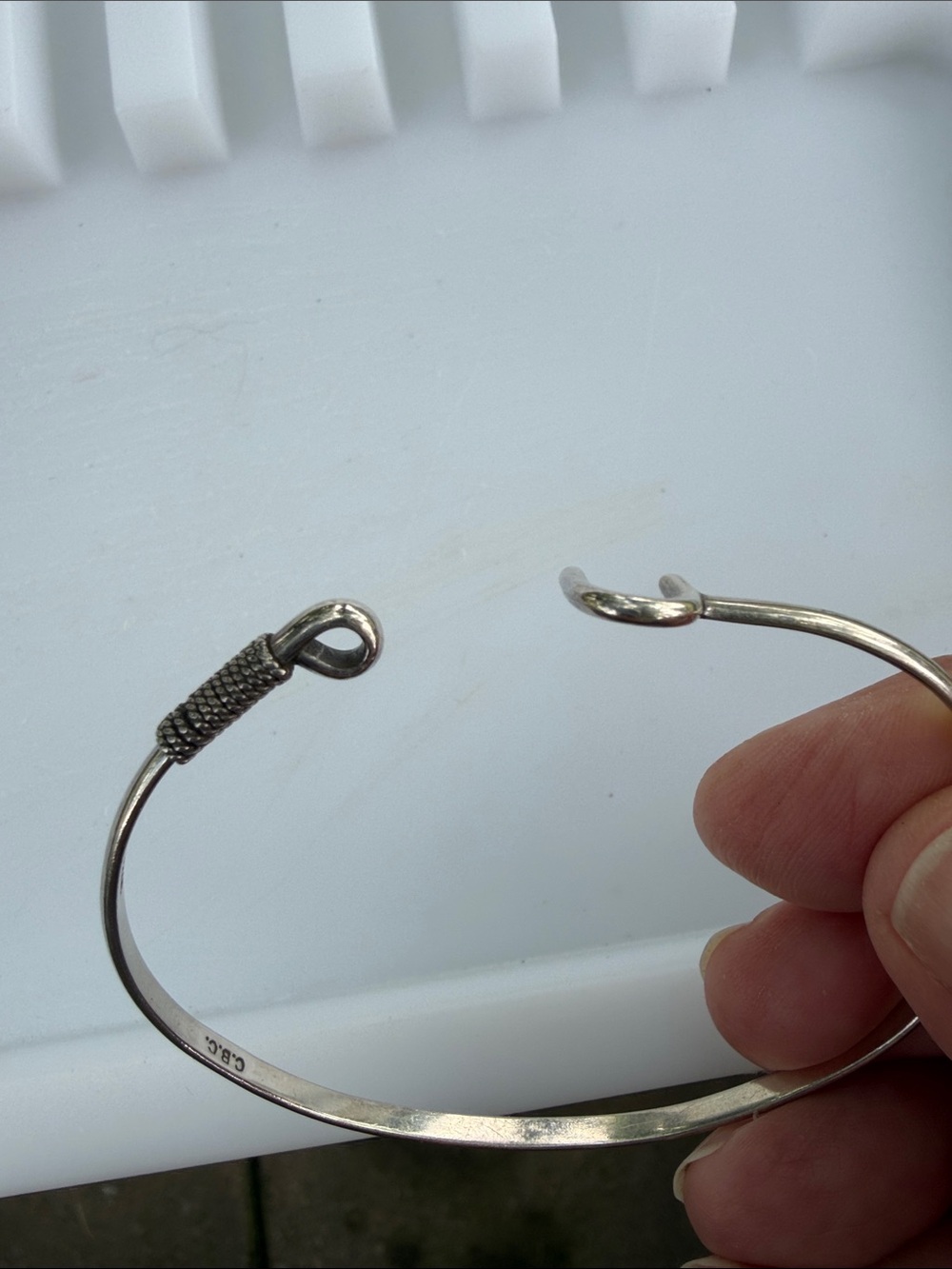 Sterling Bracelet “U” Hook & Eye Clasp - Picture 5 of 9